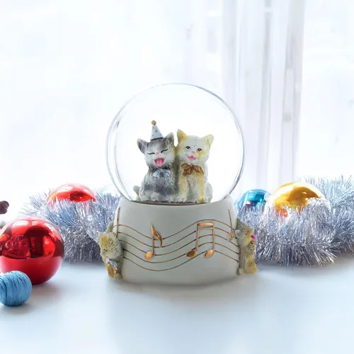 Vista 2 de Gatos Fiesta Musical Agua Nieve Globo