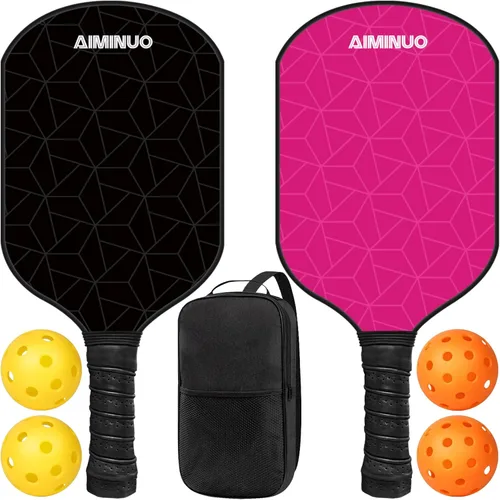 Vista 16 de Palas de pickleball de fibra de vidrio, juego de paletas de pickleball ligeras de 0.63 pulgadas para hombres, mujeres, niños, interiores y exteriores