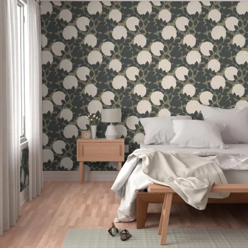 Vista 5 de Papel tapiz para despegar y pegar, flores vintage, floral, naturaleza, neutro, rosa, jardín, peonías botánicas, papel tapiz extraíble personalizado