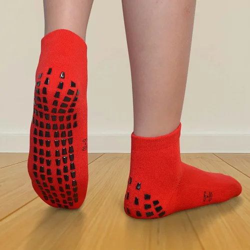 Vista 4 de Calcetines antideslizantes de agarre para niños (4 a 16 años), calcetines deportivos acolchados para hospital para niños y niñas