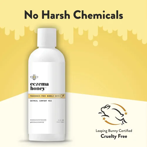 Vista 5 de ECZEMA HONEY Baño de burbujas cómodo de avena sin fragancia, gel de baño y baño para piel sensible, productos de baño hidratantes, baño de burbujas