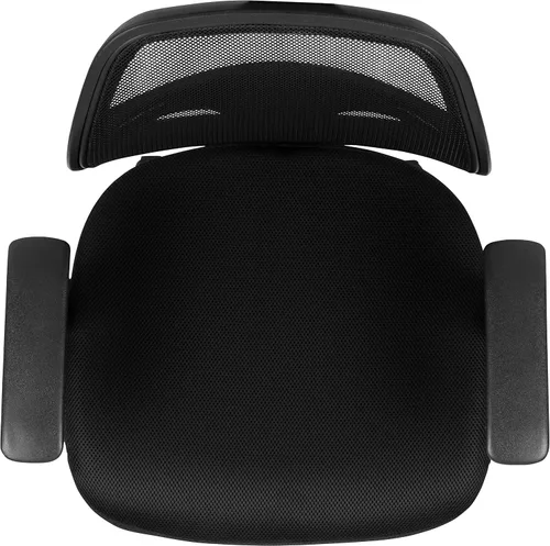 Vista 8 de Flash Furniture Flash Fundamentals Silla de oficina ergonómica giratoria de malla negra con brazos