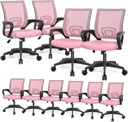 Vista 13 de Magshion Silla ergonómica de escritorio de oficina, silla de computadora de malla con respaldo medio, silla giratoria con respaldo transpirable