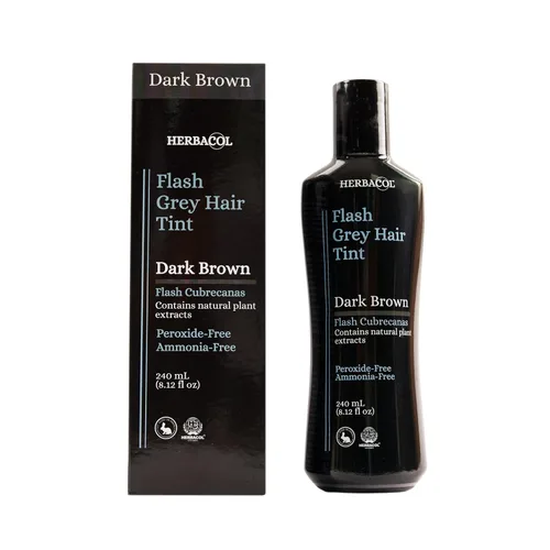 Vista 2 de Herbacol Cubierta de cabello gris "Flash" marrón oscuro Sin amoníaco ni peróxido Herbacol Castaño Oscuro "Flash" Cubrecanas Sin Amoniaco ni