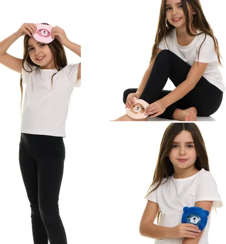 Vista 4 de FOMI Paquetes de hielo frío y caliente para niños, paquete de 3, mangas suaves y coloridas, envoltura de cuentas de gel para niños con diseño