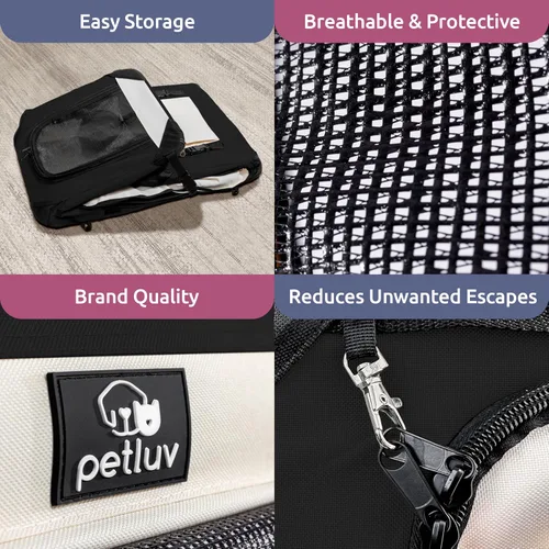 Vista 5 de Transportador de mascotas para gatos y perros, lado suave, mediano de 20 x 13 x 13 pulgadas, se adapta a la mayoría de gatos o perros pequeños