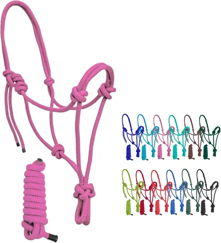 Vista 10 de Resistance Halter de cuerda ajustable de nailon liso con plomo a juego de 6 pies