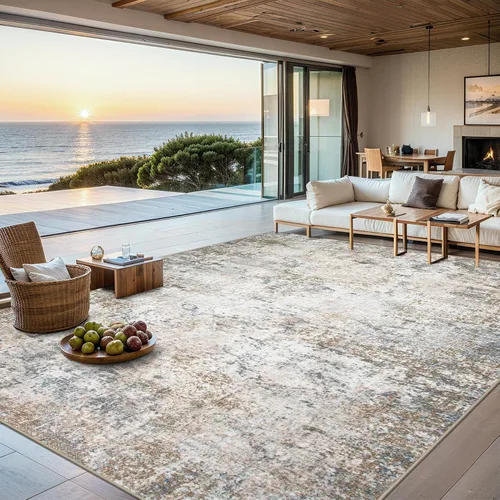 Vista 29 de Area Rugs - Alfombra para sala de estar, 4 x 6, lavable, moderna, abstracta, suave, neutra, antideslizante, grande para interiores, resistente a