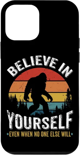 Vista 16 de Funda inspiradora para iPhone 16 Believe in Yourself Retro Bigfoot Sasquatch