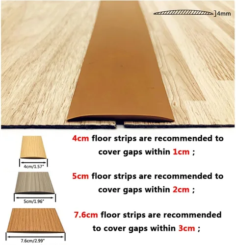 Vista 5 de Tira de transición de piso, 3.3-98.4 ft, impermeable, autoadhesiva, perfil de transición, tiras de cubierta de suelo, barra de puerta de vinilo
