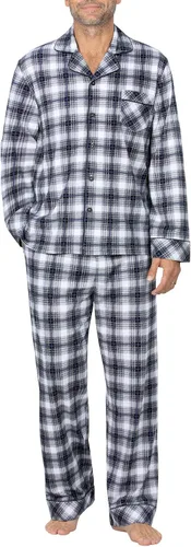 Vista 12 de PajamaGram Conjunto de pijama para hombre, clásico, 100% algodón Negro