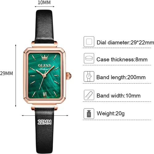 Vista 6 de RORIOS Reloj de pulsera analógico de cuarzo para mujer, reloj de pulsera de estilo minimalista, para mujer