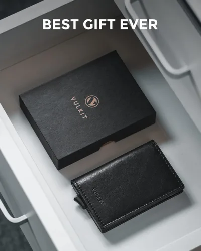 Vista 36 de VULKIT Tarjetero RFID Bloqueo de Cuero Automático Pop Up Cartera Aluminio Slim Pocket Tarjeta de Visita