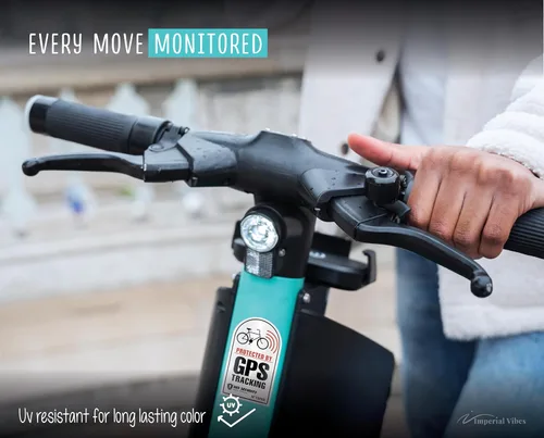 Vista 5 de IMPERIAL VIBES Adhesivo de seguimiento GPS de advertencia – Adhesivo de vinilo para automóvil, camioneta y SUV – Uso al aire libre para bicicleta