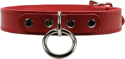 Vista 5 de Atlas I Collar Lambskin Latigo Leather Handmade O-Ring Leather Collar