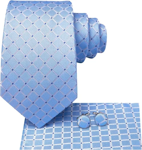 Vista 239 de Hi-Tie Corbatas de seda para hombre, diseño de cachemira a rayas, con bolsillo, gemelos cuadrados, conjunto formal de negocios