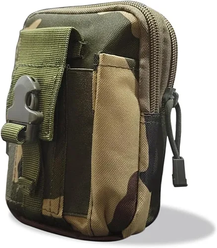 Vista 12 de Deporte al aire libre Hombres Mujeres Riñonera Bolsa de cinturón Bolsa de bicicleta Bolsa táctica Caza Muslo Bolsa Nylon Teléfono Cartera (Negro)