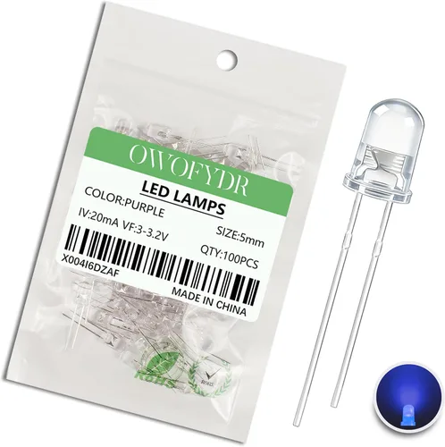 Vista 40 de 100 diodos LED RGB de 0.118 in, cátodo común, orificio pasante
