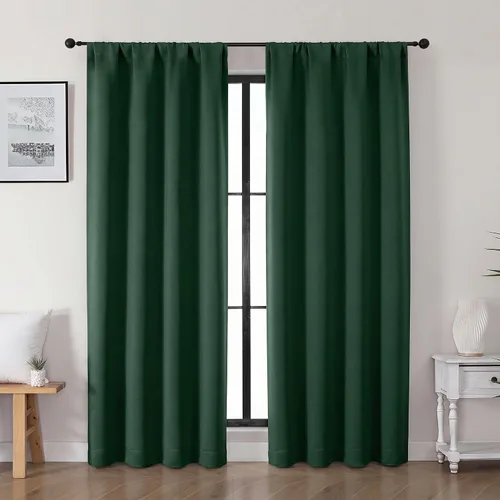 Vista 123 de Gwine Aqua Short Curtains 36 Inches Long - Small Half Window Kitchen Curtains Over Sink, Solid Blackout Curtain for Bathroom Basement Cabinet RV, 2