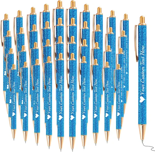 Vista 74 de Bolígrafos con purpurina personalizados con nombre, bolígrafos bonitos y bonitos personalizados, bolígrafos retráctiles de tinta negra, suministros