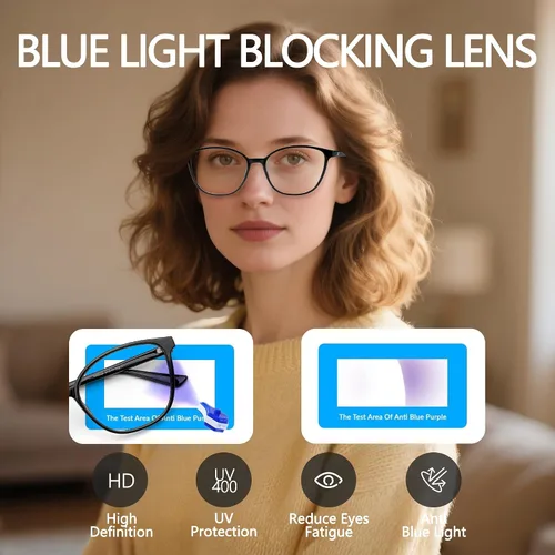 Vista 5 de Gafas de computadora con bloqueo de luz azul para mujer