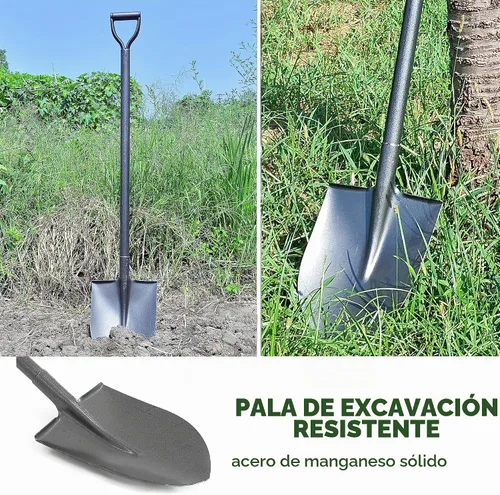 Vista 5 de Pala de acero resistente – Pala de excavación de 48 pulgadas para jardín, campamento, zanjas y más con mango de agarre en D, construcción de acero