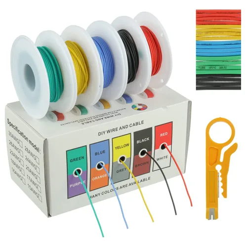 Vista 11 de BOJACK Alambre de silicona de calibre 10 de 10 pies rojo y 10 pies negro flexible 10 AWG alambre de cobre trenzado (paquete de 1 par)