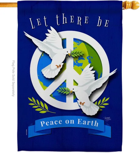 Vista 11 de Peace on Earth Garden House Flags Set Sweet Life Support Environmental Protection Small Decorative Gift Yard Banner Double-Sided Made In USA 28 X 40