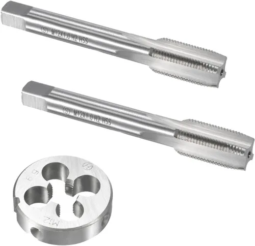 Vista 11 de M6mm x 1 HSS métrico y juego de troqueles de rosca de mano derecha, herramienta de bricolaje de roscado 3 piezas (M6 x 0.039 in)