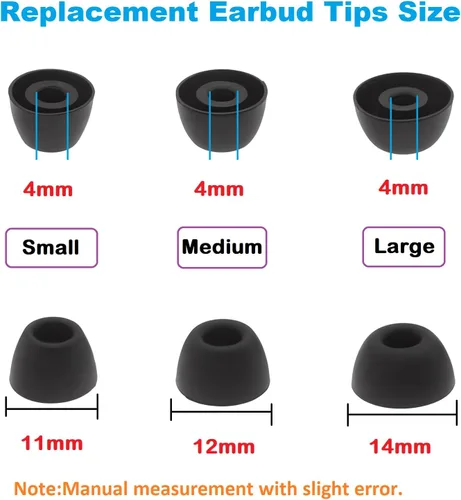 Vista 7 de 6 pares de puntas negras de repuesto de silicona S/M/L para Galaxy Buds 2 Pro, compatibles con Samsung Galaxy Buds 2 Pro