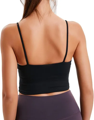 Vista 2 de Nesyd Sujetador deportivo acolchado para mujer, para entrenamiento, yoga, fitness, gimnasio, correr, camiseta sin mangas