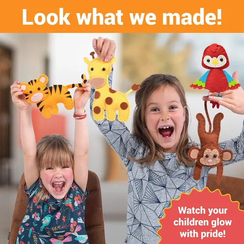 Vista 6 de Craftorama Kit de costura para niños, divertido y educativo juego de manualidades de animales para niños y niñas de 7 a 12 años, kit de manualidades