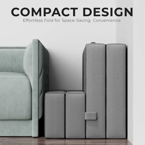 Vista 3 de Cozzzi Colchón plegable individual de 4 pulgadas para suelo y viajes con funda extraíble, colchón ligero y portátil para adultos y niños, compacto