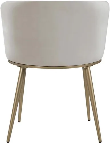 Vista 4 de Meridian Furniture Skylar Collection Modern Silla de comedor tapizada contemporánea con respaldo redondeado y patas de hierro resistentes, juego