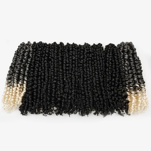 Vista 23 de Paquete de 8 paquetes de cabello de ganchillo súper corto de 6 pulgadas para mujeres negras y niños, extensiones de cabello pretrenzado suave