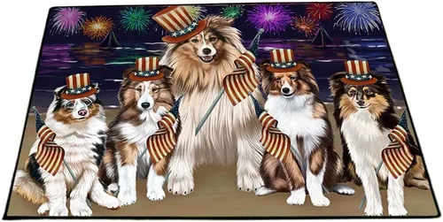 Vista 31 de Doggie of the Day Shetland Sheepdogs Floor Mat - Carnival Kissing Booth - Best Dog Doormat - Protector Decor - Unique Portrait Art - Premium Quality