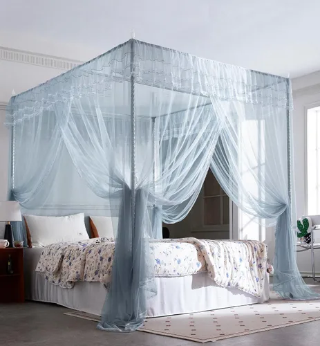 Vista 9 de cortina para cama de 4 esquinas, diseño de princesa
