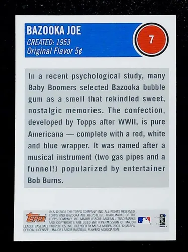 Vista 2 de 2003 Topps Bazooka #7PI Bazooka Joe Pirates MLB Baseball Trading Card