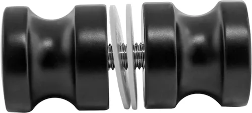 Vista 6 de Juego de 2 pomos de puerta de cristal de ducha de doble cara, color negro Aleación de aluminio macizo, espalda con espalda, perilla de puerta