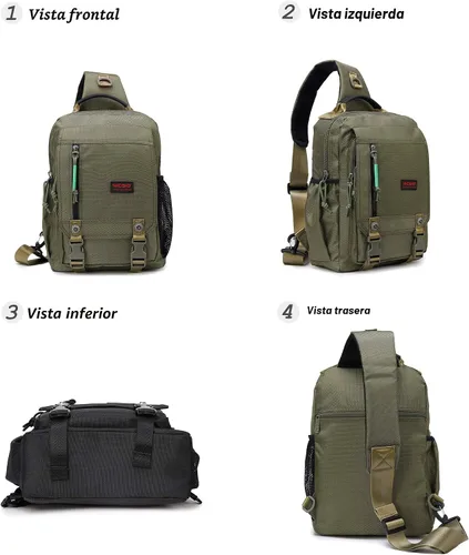 Vista 2 de Mochilas de hombro tipo bandolera NICGID, mochilas para pecho y hombro, mochilas para laptop de 12.5'' 13.3'' 14.1'' 15.6'', mochila crossbody tipo