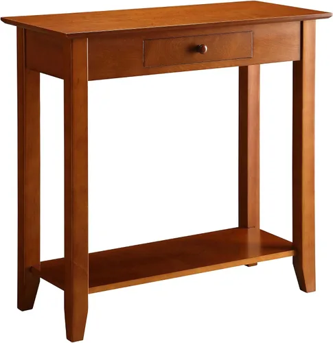 Vista 6 de Convenience Concepts American Heritage - Librero de escalera con cajón para archivos, Pino, Blanco
