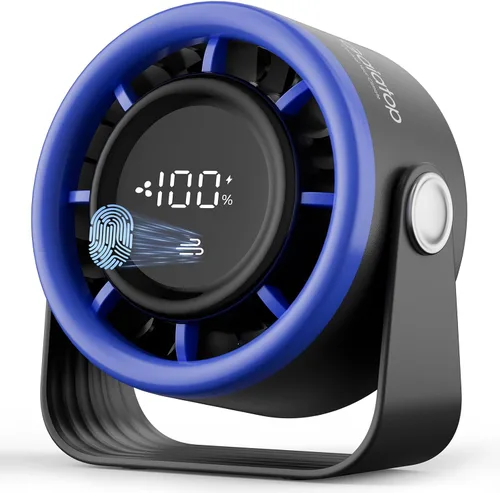 Vista 9 de Gaiatop Ventilador de escritorio pequeño recargable, ventilador personal de 5 pulgadas con batería de 4000mAh, control táctil con pantalla LED