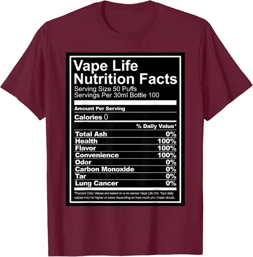 Vista 10 de Información nutricional de Vape Life - Camiseta Vaping - Camiseta Vaper Tee