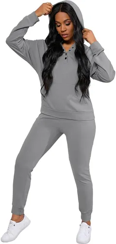 Vista 2 de Nimsruc Trajes de dos piezas para mujer, trajes de jogging, trajes casuales para correr