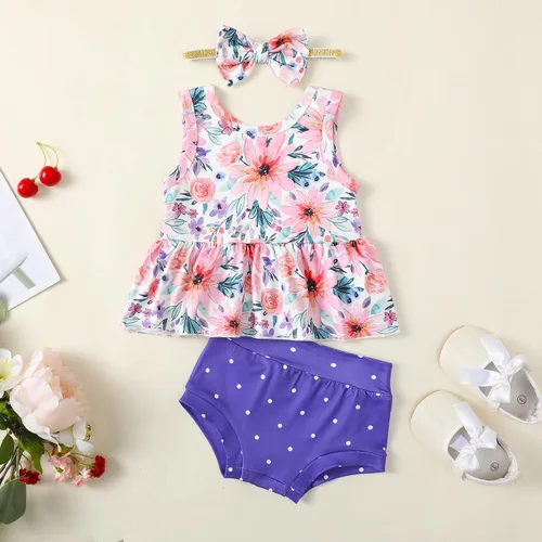 Vista 5 de Mioglrie Baby Girl Clothes Summer Girl Short Set Newborn Infant Girl Outfit Toddler Girl Clothing