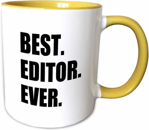Vista 13 de 3dRose mug_179777_4 Best Editor Ever - divertido regalo de orgullo de trabajo para el mejor trabajo de edición del mundo, taza negra de dos tonos