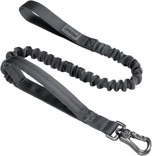 Vista 10 de EXCELLENT ELITE SPANKER Correa elástica militar para perros con 2 asas de control acolchadas para perros medianos y pequeños (negro)