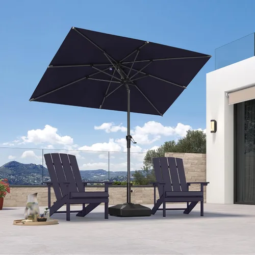 Vista 62 de PURPLE LEAF - Sombrilla de patio rectangular de 6' x 4', sombrilla de mesa para exteriores con marco de aluminio, sombrilla de mercado, sombrilla