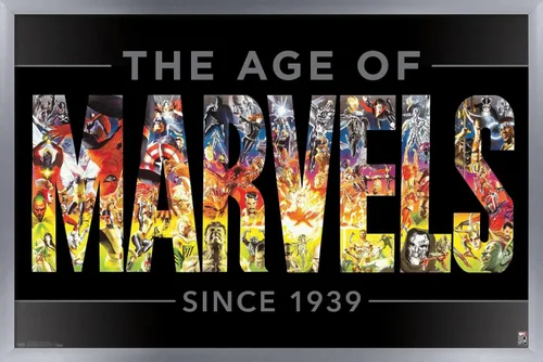 Vista 11 de Trends International Marvel Comics - Póster de pared del 80 aniversario de Marvel - Age of Marvels, 14.725 x 22.375 pulgadas, versión enmarcada