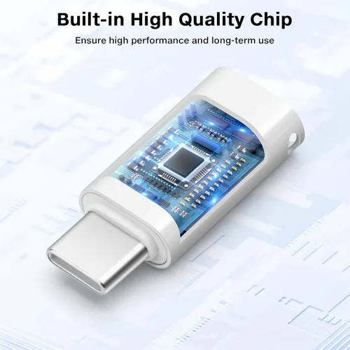 Vista 5 de Adaptador Lightning a USB C con PD35W 2 piezas, soporta carga estable PD y control de calidad y transferencia de datos, para iPhone 17/16/15 Series